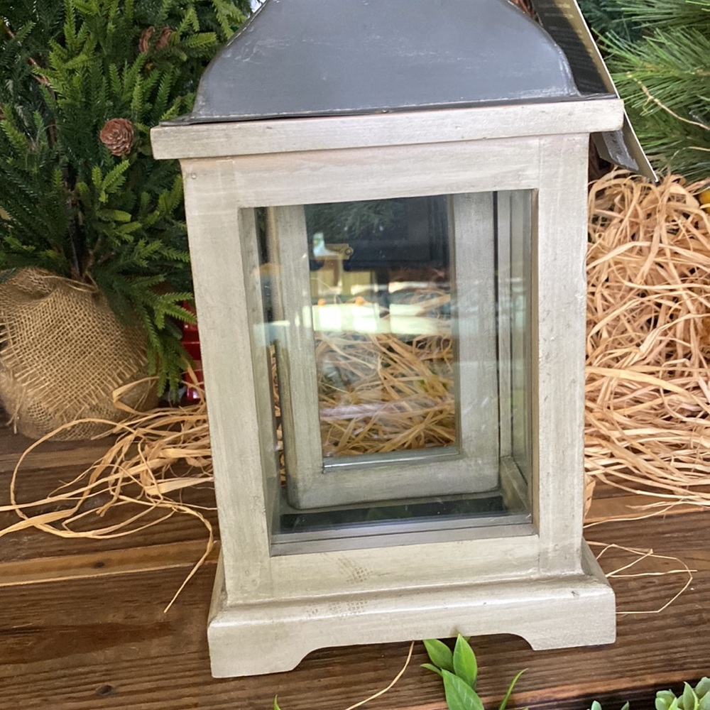Williams Sonoma Wood and Metal Small Weathered Rustic Lantern - Picture 10 of 16